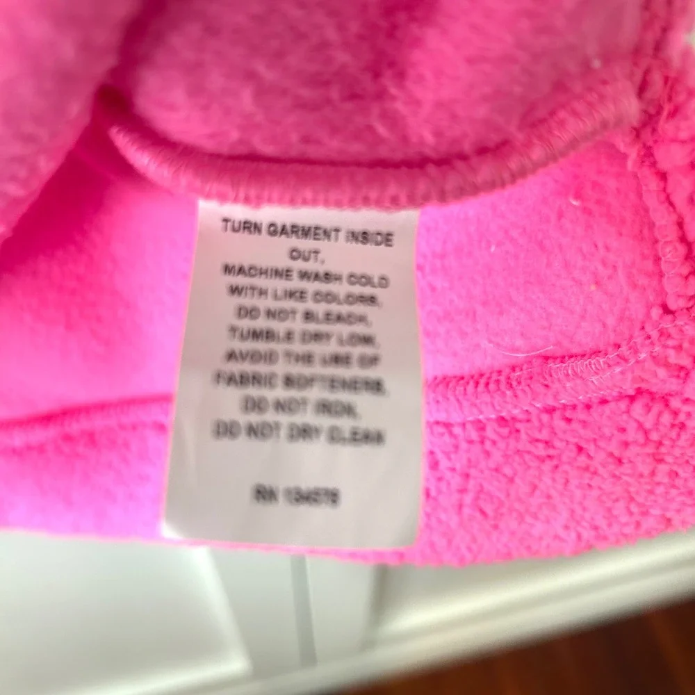 Vineyard Vines Girl's Bright Pink Mock Neck Pullover Fleece in‎ Size L